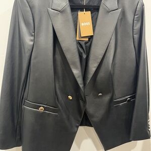 Boss faux leather blazer
